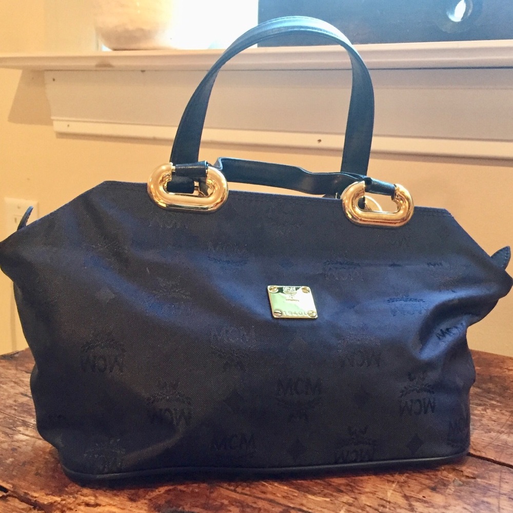 Rare Vintage Navy Signature Logo Nylon Handbag